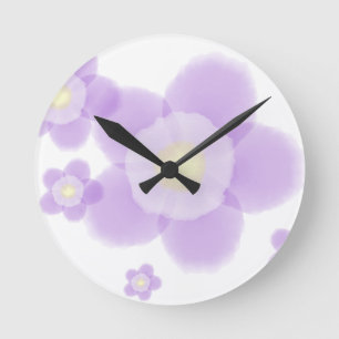 Watercolor Flower Runde Wanduhr