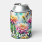 Watercolor Flowering Succulent Cacti Personalized Dosenkühler (Kanne Vorderseite)