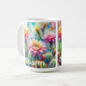 Watercolor Flowering Succulent Cacti Personalized Kaffeetasse (Vorderseite Links)