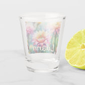 Watercolor Flowering Succulent Cacti Personalized Schnapsglas (Rückseite)