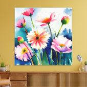 Watercolor Flowers - 3 - Canvas Leinwanddruck (Insitu (Wohnzimmer))