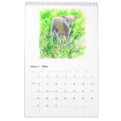 Watercolor flowers and animals Calendar Kalender (Mär 2026)