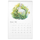 Watercolor flowers and animals Calendar Kalender (Feb 2026)