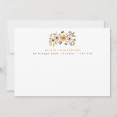 Watercolor Flowers & Bees Personalized Mitteilungskarte (Vorderseite)