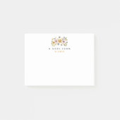 Watercolor Flowers & Bees Personalized Post-it Klebezettel (Vorderseite)