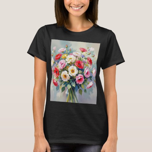 Watercolor flowers bouquet T-shirt  (Vorderseite)