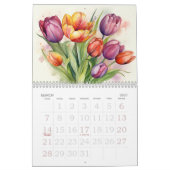 Watercolor Flowers Calendar Kalender (Mär 2027)