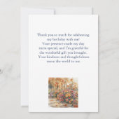 Watercolor Flowers Chrysanthemum  Birthday Party  Dankeskarte (Rückseite)