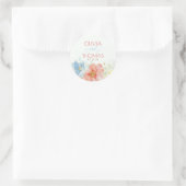 Watercolor Flowers Elegant Boho Wedding Runder Aufkleber (Tasche)