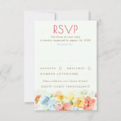 Watercolor Flowers Elegant Wedding RSVP (Vorderseite)