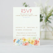 Watercolor Flowers Elegant Wedding RSVP Karte (Stehend Vorderseite)