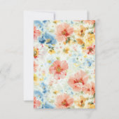 Watercolor Flowers Elegant Wedding RSVP Karte (Rückseite)