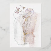 watercolor flowers First Communion Folieneinladung (Rückseite)