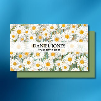 Watercolor Flowers Floral QR Code Logo Photo Visitenkarte