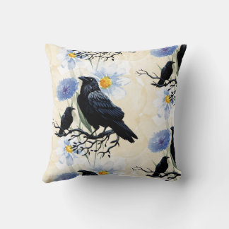 Watercolor Flowers Floral Raven Botanicals Kissen