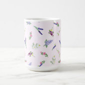 Watercolor Flowers on Pale Pink Lacy Texture Kaffeetasse (Mittel)