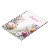 Watercolor Flowers Painting Elegant Template Cute Notizblock (Linke Seite)