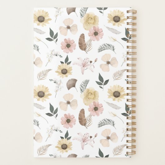 Watercolor Flowers Planner Planer (Rückseite)