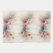 Watercolor Flowers Purple Yellow Red Blue Green Geschirrtuch (Horizontal)