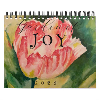 Watercolor Flowers Two Page 12-Month Calendar Kalender