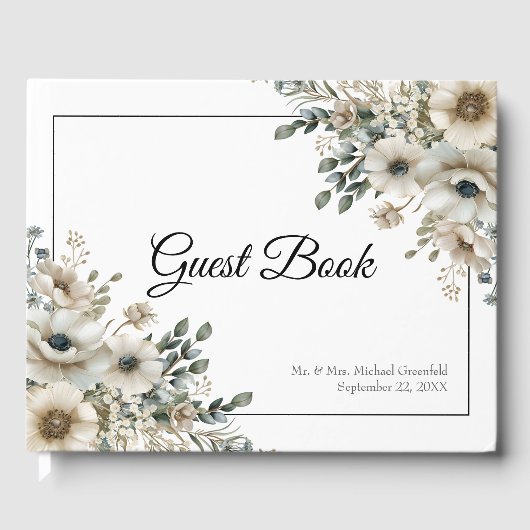 Watercolor Flowers Wedding Gästebuch (Vorderseite)
