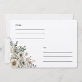 Watercolor Flowers Wedding RSVP Einladung (Rückseite)