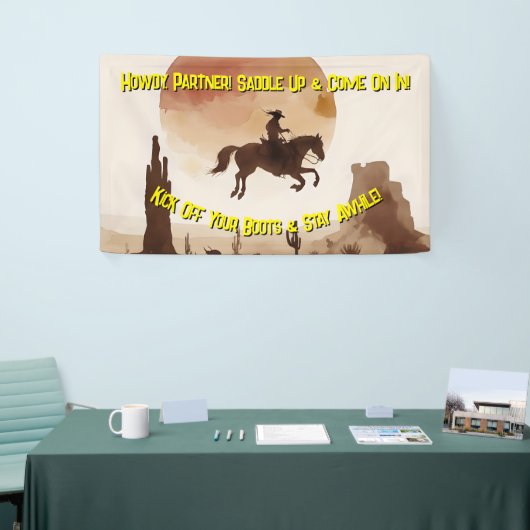 Watercolor Flying Cowboy Banner (Messeveranstaltung)