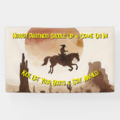 Watercolor Flying Cowboy Banner (Horizontal)