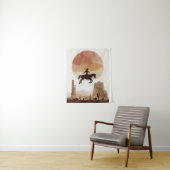 Watercolor Flying Cowboy Wandteppich (Beispiel)