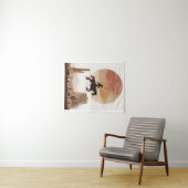Watercolor Flying Cowboy Wandteppich (Beispiel (Horizontal))
