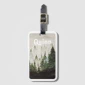 Watercolor Foggy Pine Trees  Gepäckanhänger (Vorderseite Vertikal)