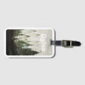 Watercolor Foggy Pine Trees  Gepäckanhänger (Vorderseite (Horizontal))