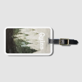 Watercolor Foggy Pine Trees  Gepäckanhänger