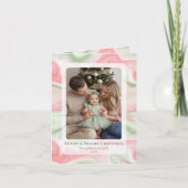 Watercolor Folded Holiday Photo Greeting Card Karte (Vorderseite)