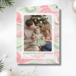 Watercolor Folded Holiday Photo Greeting Card Karte