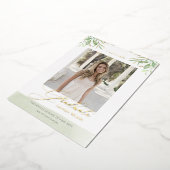 Watercolor Foliage Blätter Script Foto Abschluss Folieneinladung (Gedreht)