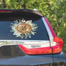 Watercolor Foliage Compass Aufkleber