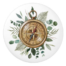 Watercolor Foliage Compass