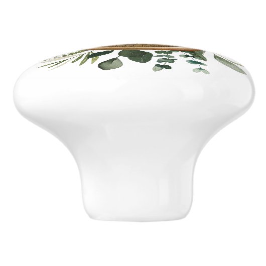 Watercolor Foliage Compass Keramikknauf (Seitenansicht)