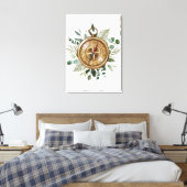 Watercolor Foliage Compass Leinwanddruck (Insitu (Schlafzimmer))