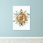 Watercolor Foliage Compass Leinwanddruck (Insitu (Holzboden))