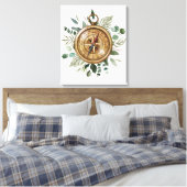 Watercolor Foliage Compass Leinwanddruck (Insitu (Schlafzimmer))