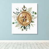 Watercolor Foliage Compass Leinwanddruck (Insitu (Holzboden))