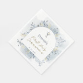 watercolor foliage First Communion Serviette (Ecke)