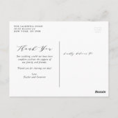 Watercolor Foliage Foto Hochzeit Vielen Dank Postkarte (Rückseite)