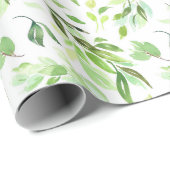 Watercolor Foliage Muster Geschenkpapier (Rolleneckpunkt)