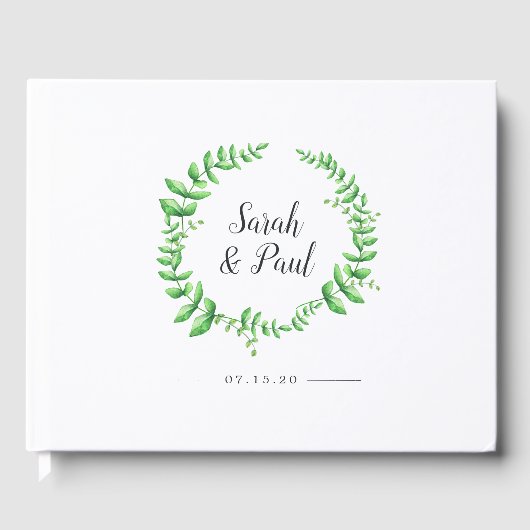 Watercolor Foliage Wedding Gästebuch (Vorderseite)
