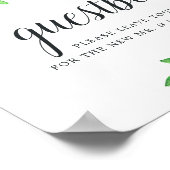Watercolor Foliage Wedding Gästebuchunterschrift Poster (Ecke)