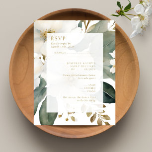 Watercolor Foliage Wedding RSVP Response Card Karte