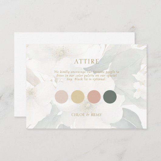 Watercolor Foliage Wedelpeitsche Attragetkarte RSVP Karte (Vorne/Hinten)